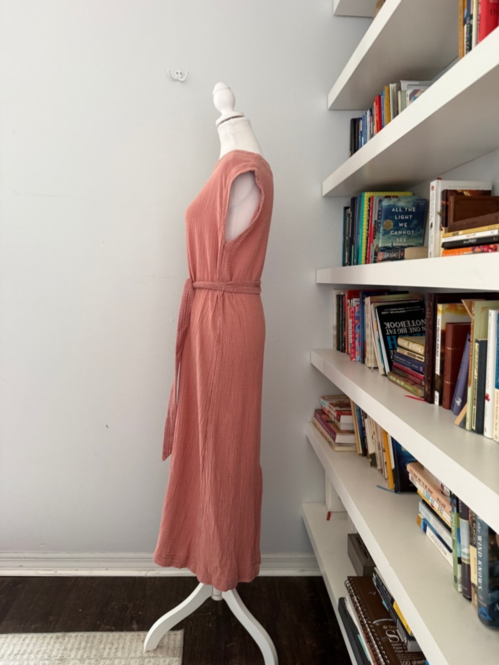 FAHERTY Dream Cotton Costa Gauzey Long Maxi Dress with Belt Sz Small - Picture 8 of 15